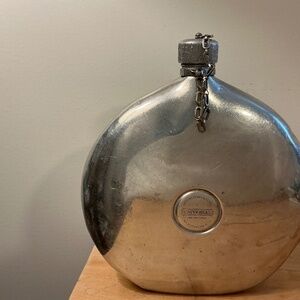 Vintage Universal Round Aluminum Flask Canteen Landers Frary & Clark. USA Large